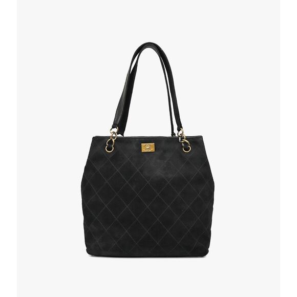 CHANEL Black Suede Shoulder Bag A-A13696 - Picture 1 of 13